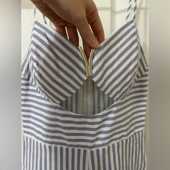 Main strip striped cropped jumpsuit - Picture 4 of 9